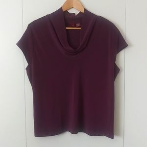 Merona purple cowl neck short sleeve blouse size XL